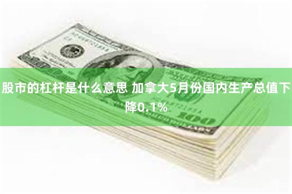股市的杠杆是什么意思 加拿大5月份国内生产总值下降0.1%